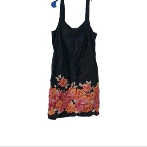 Studio I Black Dress with Orange Floral Design